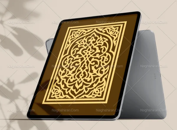 نقوش گل و المان اسلیمی طرح کتیبه