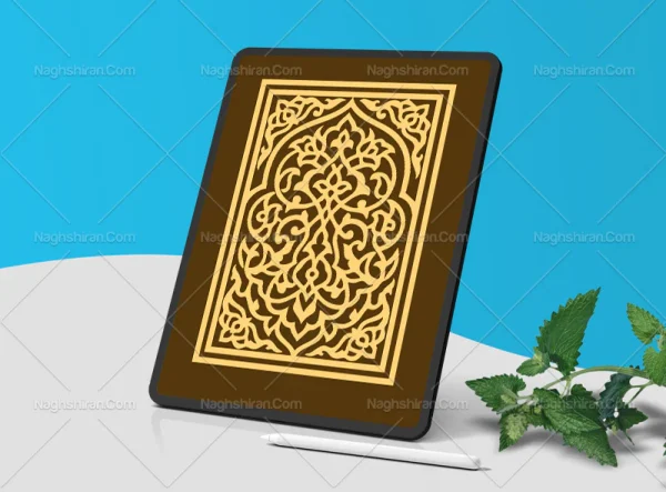 نقوش گل و المان اسلیمی طرح کتیبه