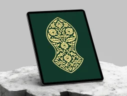 گل و برگ های ختایی طرح نشان رنگی