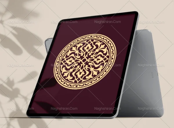 نقوش و المان ختایی اسلیمی طرح نشان دایره