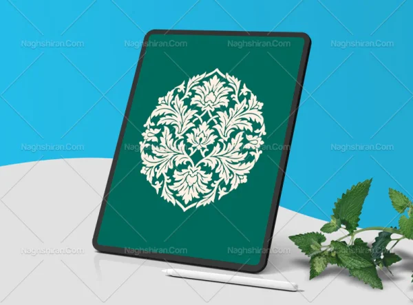 گل و برگ های منبت کاری طرح نشان