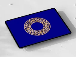نقوش سنتی رنگی طرح حاشیه دایره ای
