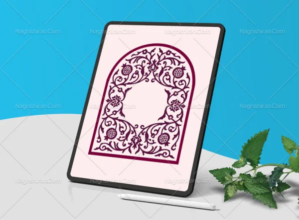 المان و نقوش گل و انار محراب