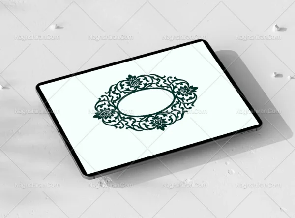 المان و نقوش سنتی طرح حاشیه بیضی
