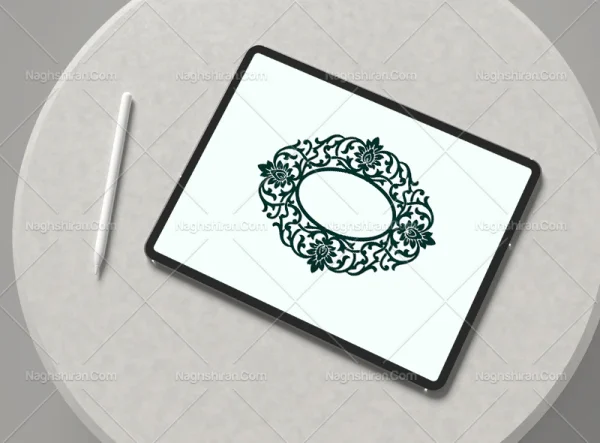 المان و نقوش سنتی طرح حاشیه بیضی