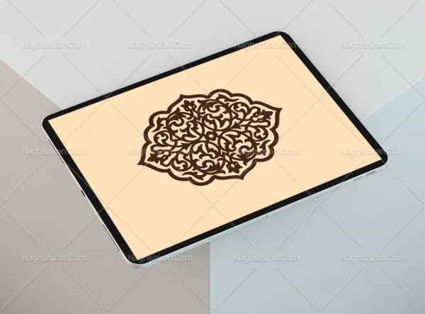 المان و نقوش سنتی قهوه ای طرح ترنج