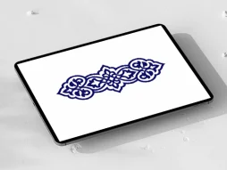 المان و نقوش سنتی آبی طرح قلمدان