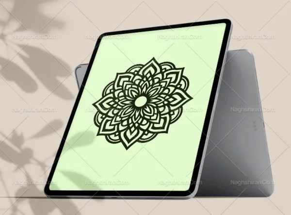 المان و نقوش نشان طرح سنتی رنگی