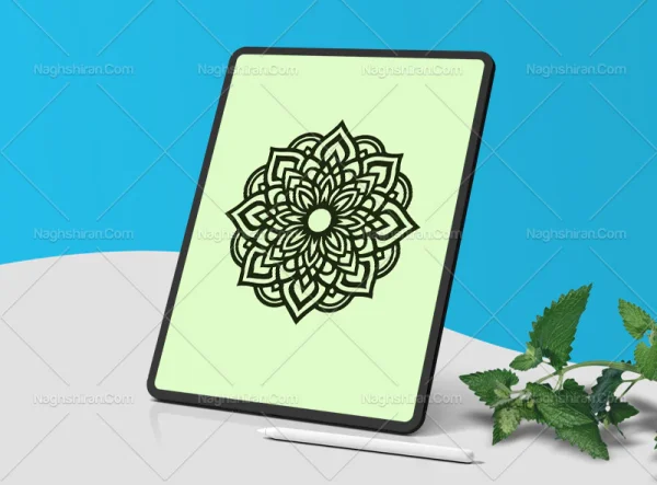 المان و نقوش نشان طرح سنتی رنگی