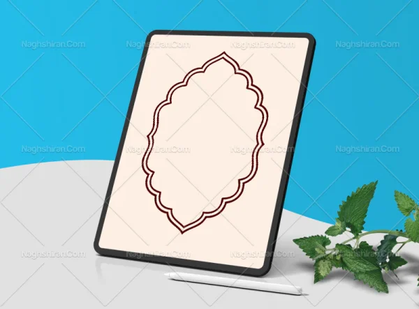 کادر تذهیب قهوه ای