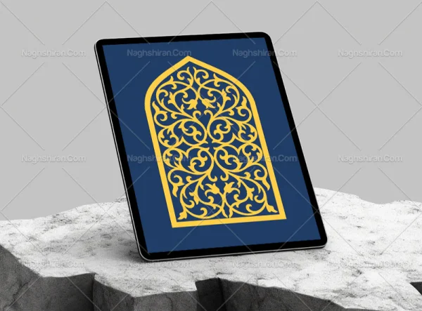 وکتور المان و نقوش سنتی طرح محراب رنگی