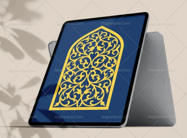 وکتور المان و نقوش سنتی طرح محراب رنگی