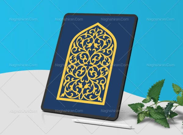 وکتور المان و نقوش سنتی طرح محراب رنگی