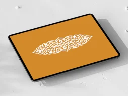 وکتور المان و نقوش سفید تذهیب طرح قلمدان