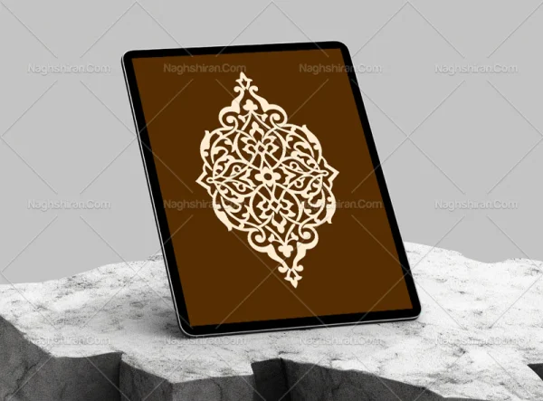 وکتور ترنج رنگی طرح نقوش اسلیمی