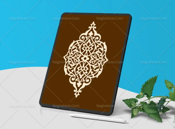 وکتور ترنج رنگی طرح نقوش اسلیمی