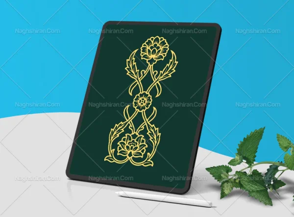 وکتور گل های شاه عباسی طرح نشان