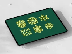 وکتور نشان 6 عددی نقوش سنتی