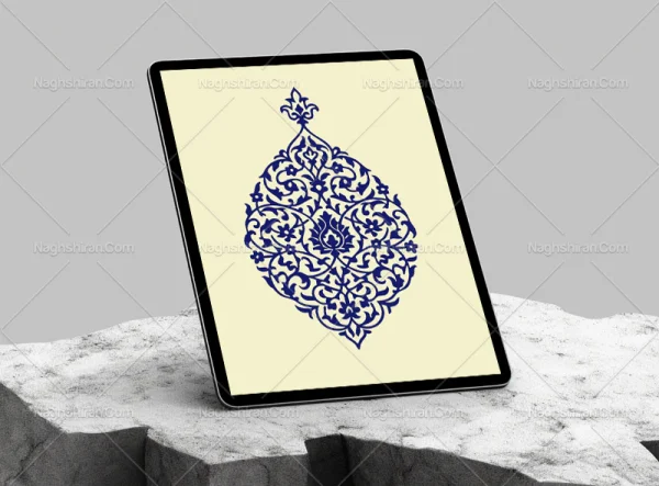 وکتور المان آبی نقوش تذهیب