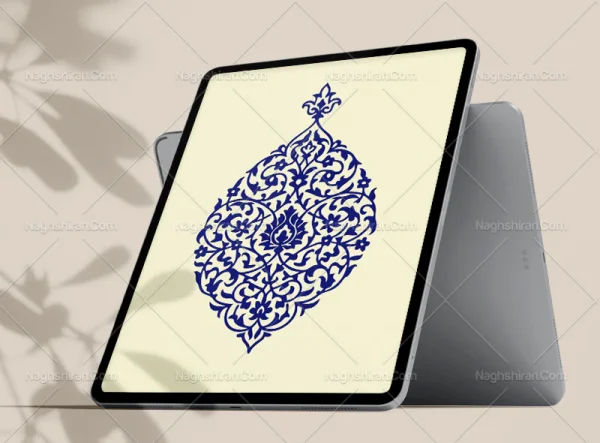 وکتور المان آبی نقوش تذهیب
