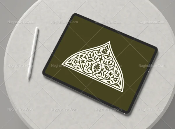 وکتور طرح نقوش سنتی طرح نیم ترنج