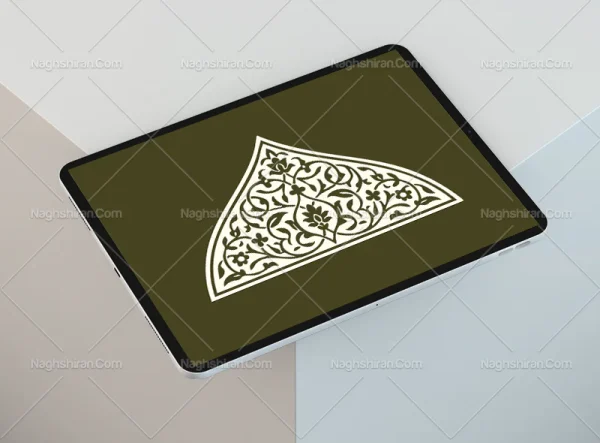 وکتور طرح نقوش سنتی طرح نیم ترنج