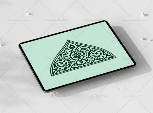 وکتور طرح نقوش تذهیب طرح نیم ترنج
