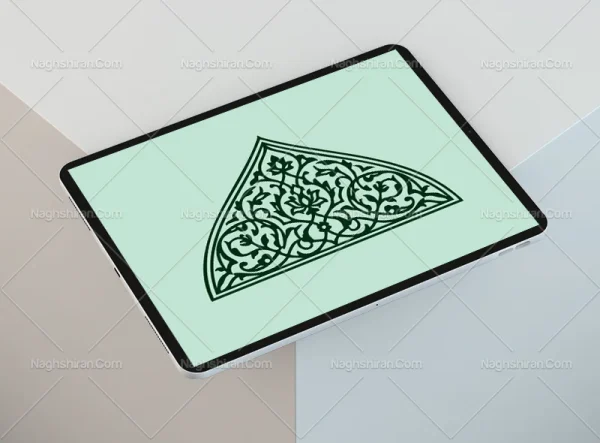 وکتور طرح نقوش تذهیب طرح نیم ترنج