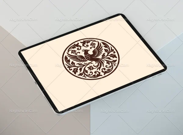 وکتور نقوش طاووس طرح نشان