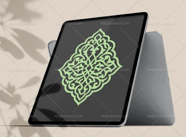 وکتور نقوش سنتی سبز طرح ترنج ساده