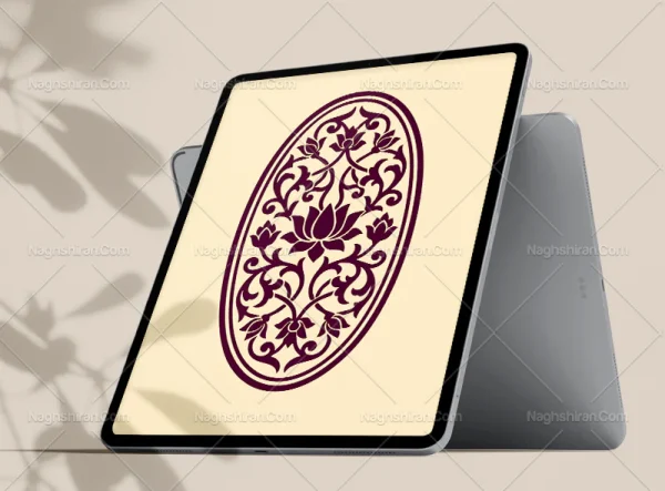 وکتور نقوش سنتی طرح بیضی نشان