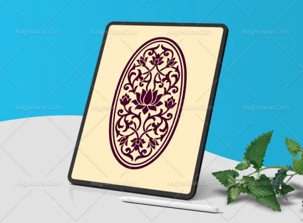 وکتور نقوش سنتی طرح بیضی نشان