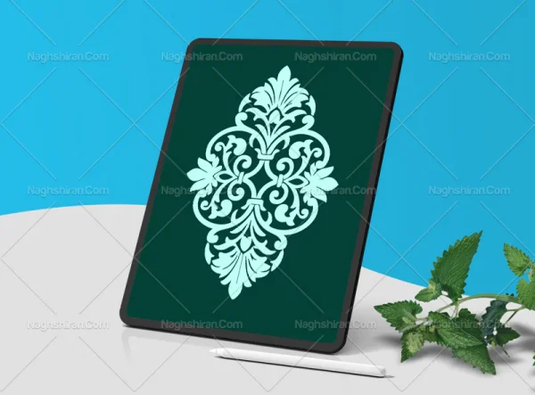 وکتور نقوش آبی سنتی طرح نشان