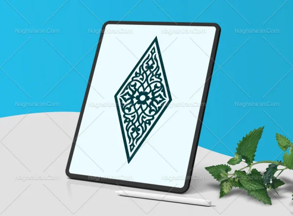 وکتور نقوش سنتی طرح نشان لوزی