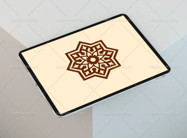 وکتور نقوش ساده سنتی طرح نشان