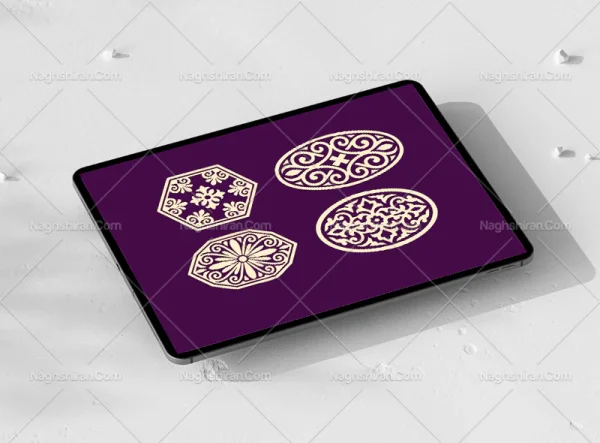 وکتور نقوش 4 عددی سنتی طرح نشان