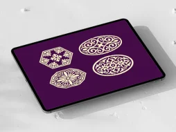 وکتور نقوش 4 عددی سنتی طرح نشان