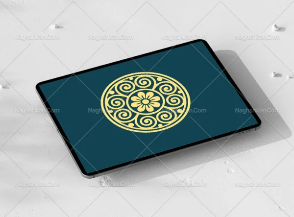 وکتور نقوش ساده سنتی طرح نشان دایره