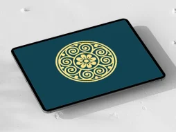 وکتور نقوش ساده سنتی طرح نشان دایره