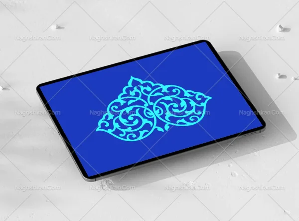 وکتور نقوش فیروزه ای سنتی طرح نشان
