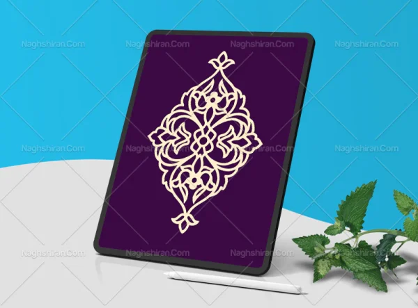 وکتور نقوش سنتی تو خالی طرح نشان