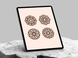 وکتور نقوش هندسی 4 عددی طرح نشان