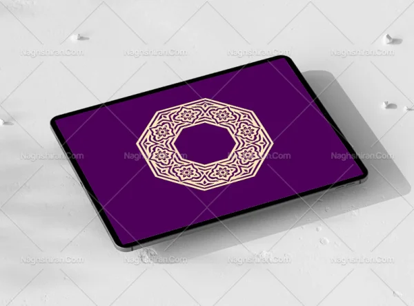 وکتور نقوش سنتی طرح حاشیه چند ضلعی