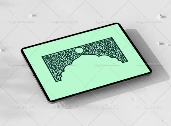 وکتور نیم ترنج طرح نقوش تذهیب