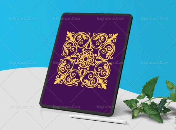 وکتور نقوش ساده سنتی رنگی موتیف