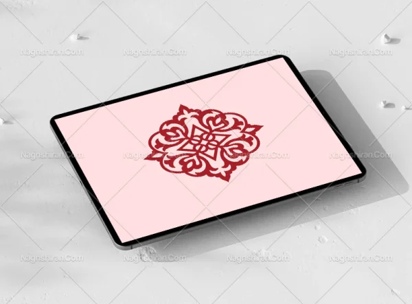 وکتور نقوش ساده سنتی قرمز طرح نشان