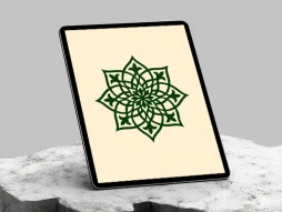 وکتور طرح نقوش ساده سنتی سبز نشان