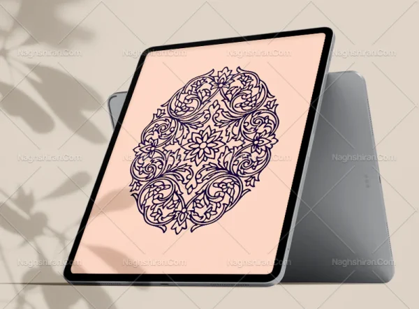 وکتور طرح نقوش ختایی سنتی توخالی ترنج