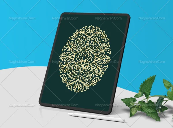 وکتور طرح نقوش تو خالی سنتی ترنج