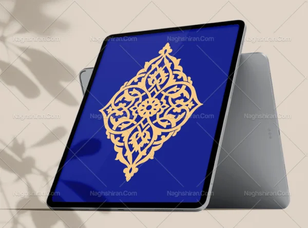 وکتور نشان لوزی نقوش تذهیب